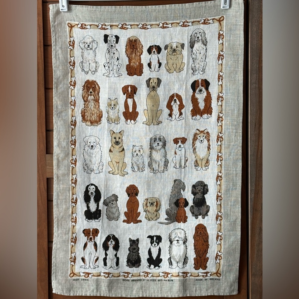 NWOT Ulster Weavers ‘Dogs Arrived’ 100% Irish Linen Tea‎ Towel